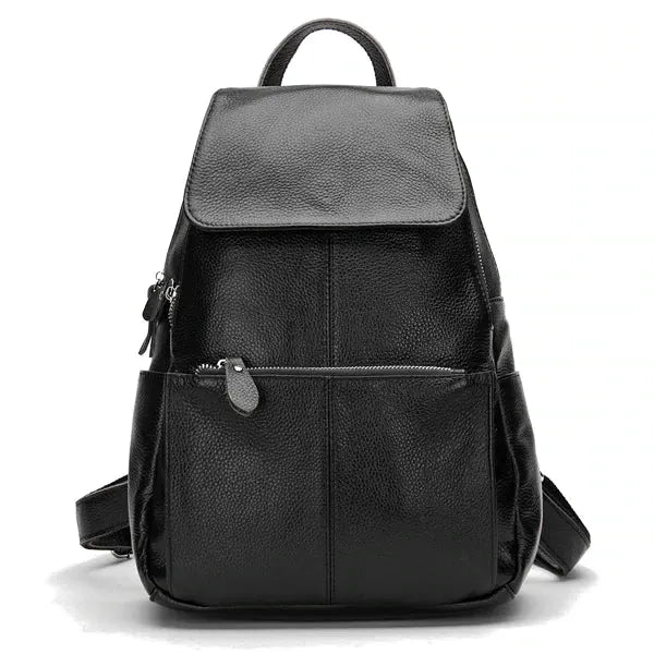 Montauban, sac à dos en cuir véritable, blanc et noir, vue produit 12 (12 sur 20)