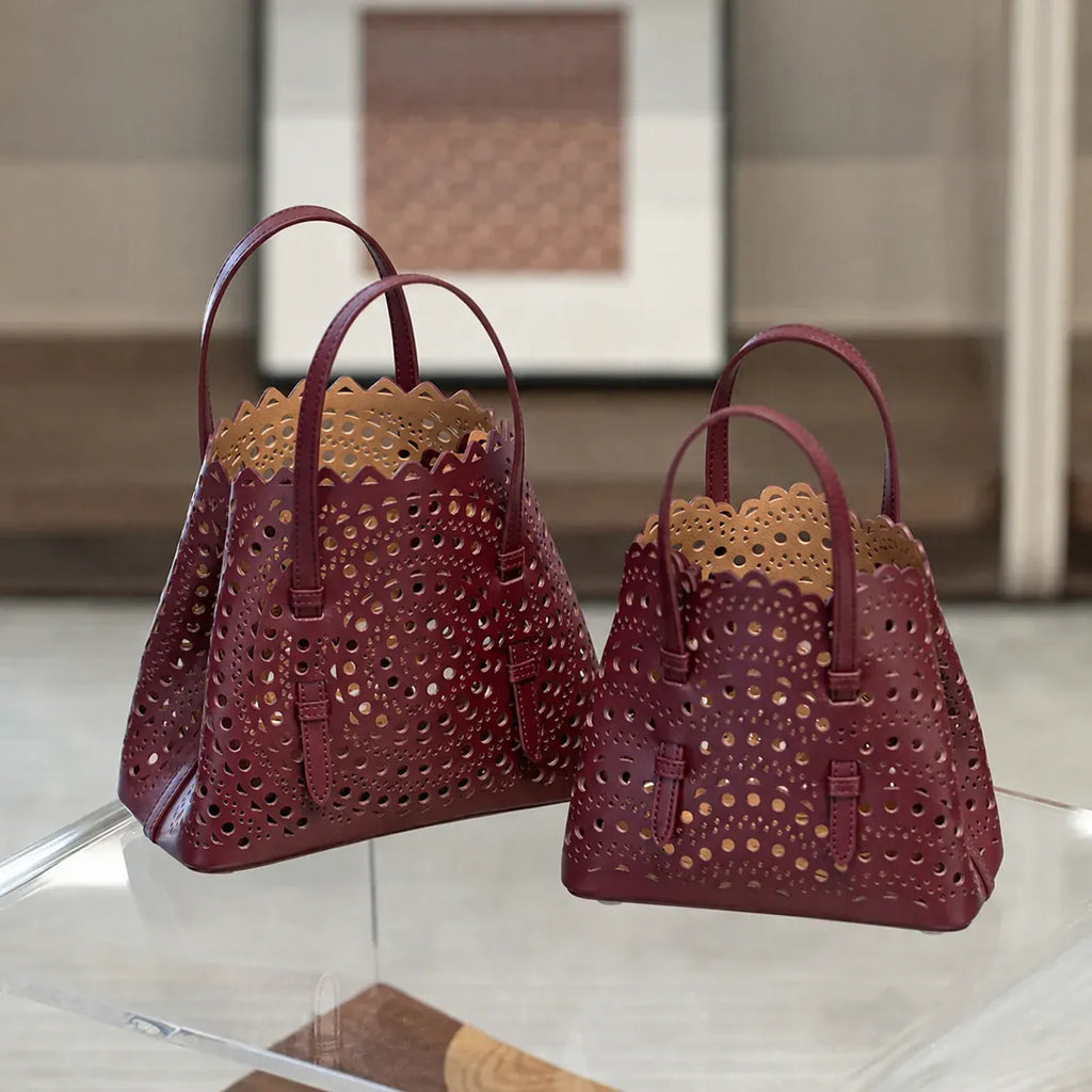 Montpellier — cabas coloris bordeaux, détails du modèle