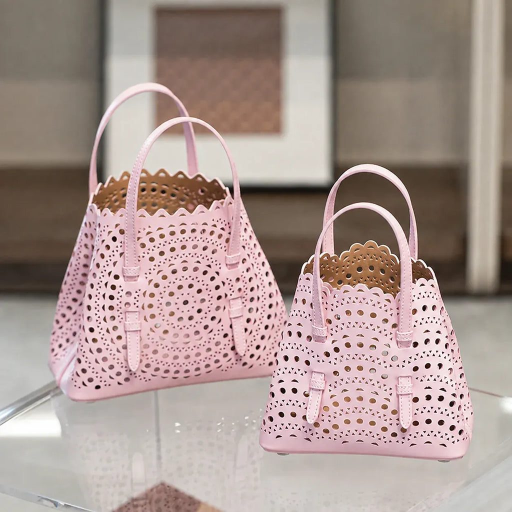 Montpellier — cabas coloris rose, détails du modèle