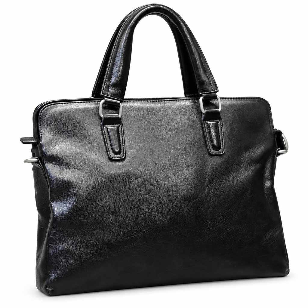 Nancy — mallette d’affaires noire finition brillante, vue produit sur fond blanc