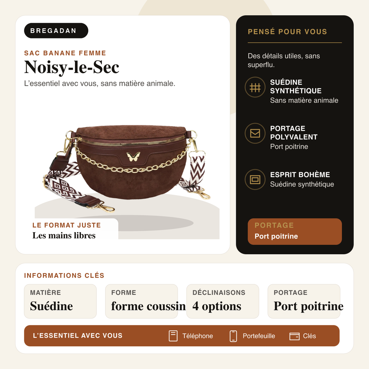 Noisy-le-Sec — infographie Bregadan V3 : suédine synthétique, Port poitrine