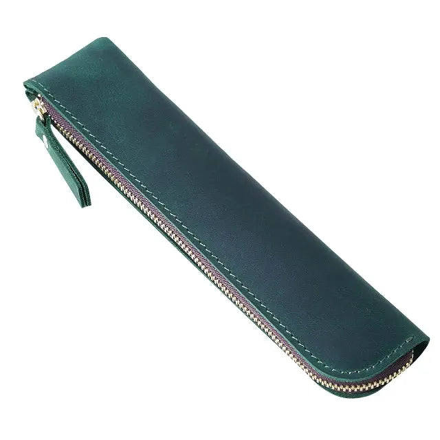Oullins-Pierre-Bénite, trousse à crayons en cuir de vache, ligne rétro, vue produit 12 (12 sur 12)
