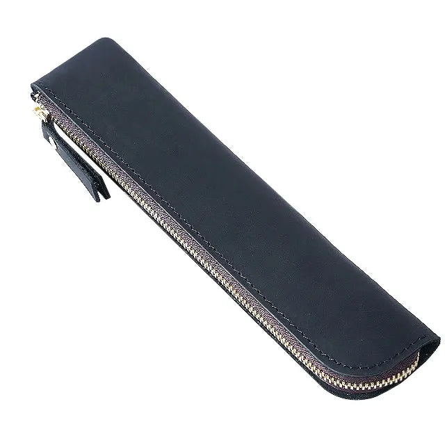 Oullins-Pierre-Bénite, trousse à crayons en cuir de vache, ligne rétro, vue produit 10 (10 sur 12)