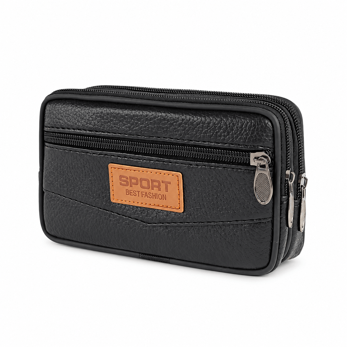 Poissy — Pochette horizontale — Noir — packshot sur fond blanc