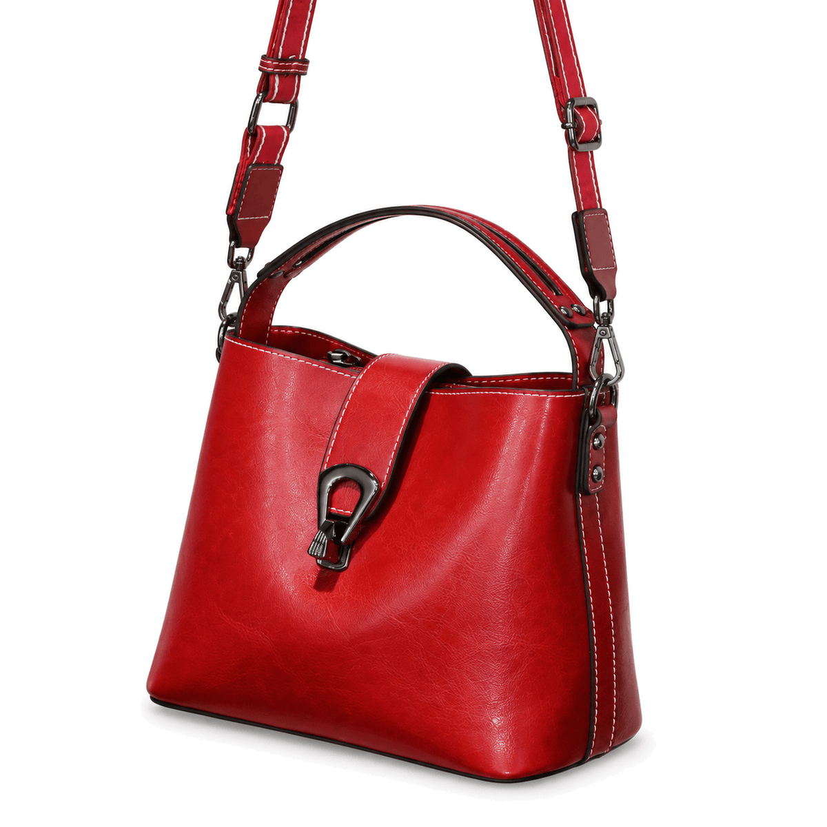 Rezé — sac rouge seul sur fond blanc