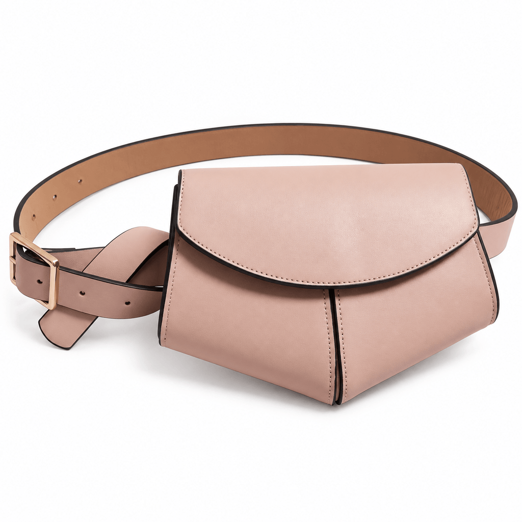 Roubaix — sac banane beige rosé seul sur fond blanc