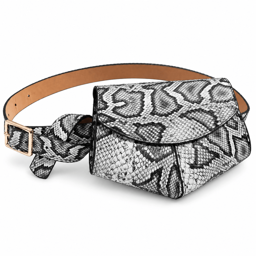 Roubaix — sac banane serpent gris seul sur fond blanc