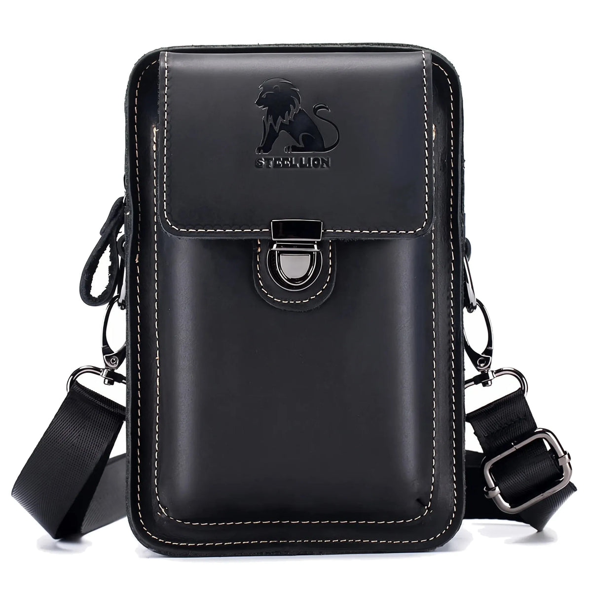 Saint-Laurent-du-Maroni - sac téléphone noir, packshot sur fond blanc