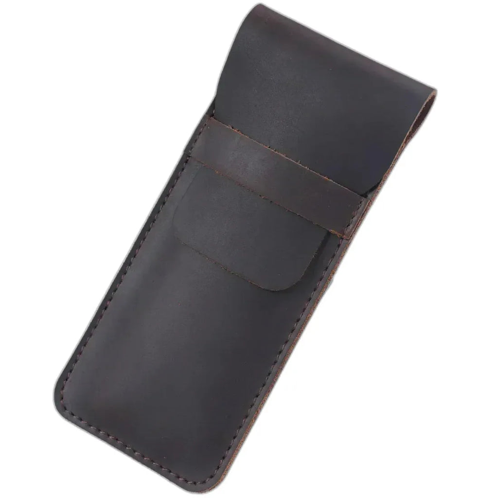 Saint-Maur-des-Fossés, porte-stylo plume en cuir véritable, fait main, vue produit 19 (19 sur 20)