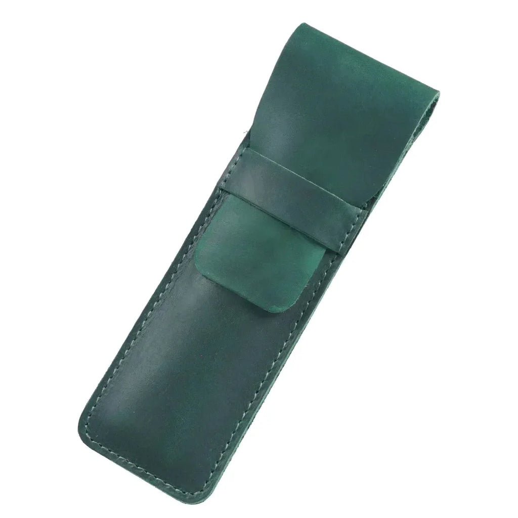 Saint-Maur-des-Fossés, porte-stylo plume en cuir véritable, fait main, vue produit 9 (9 sur 20)