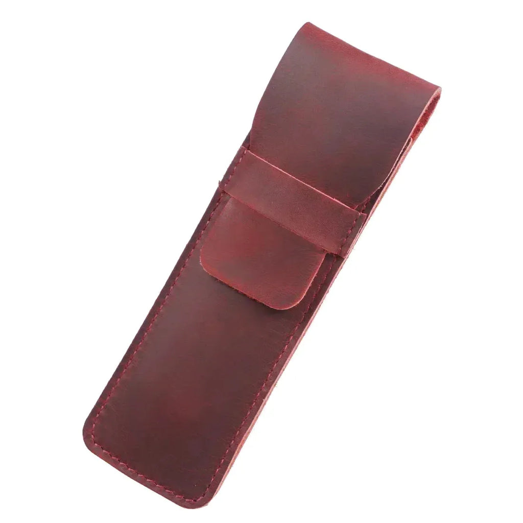 Saint-Maur-des-Fossés, porte-stylo plume en cuir véritable, fait main, vue produit 16 (16 sur 20)