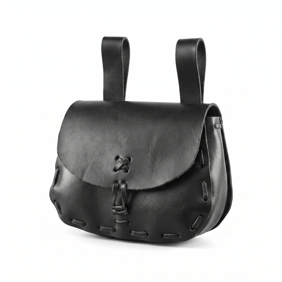 Saint-Priest - sac banane médiéval noir, packshot sur fond blanc