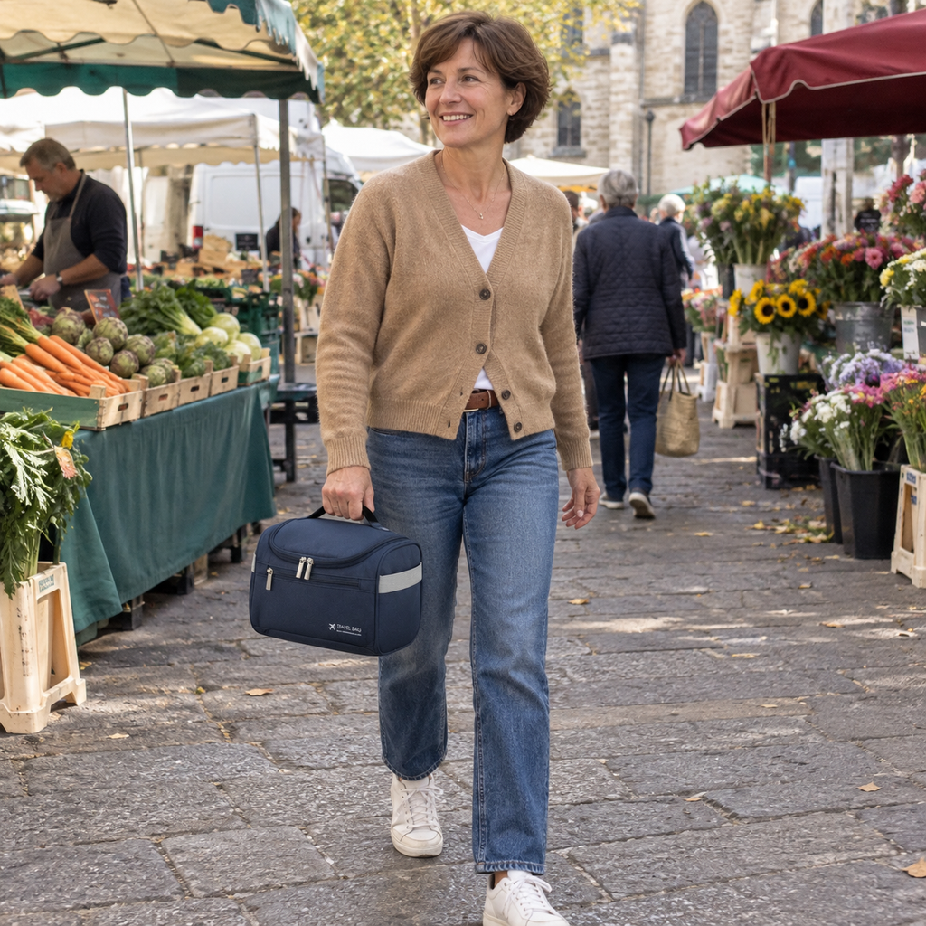 Saint-Raphaël, trousse de toilette utilisée naturellement en situation
