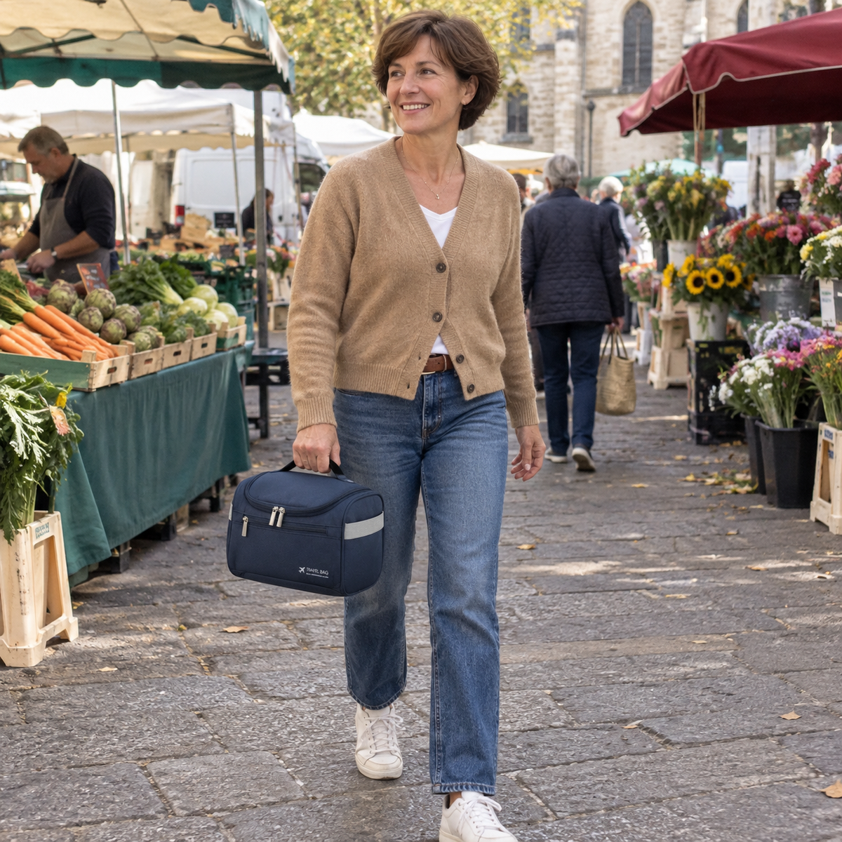 Saint-Raphaël, trousse de toilette utilisée naturellement en situation