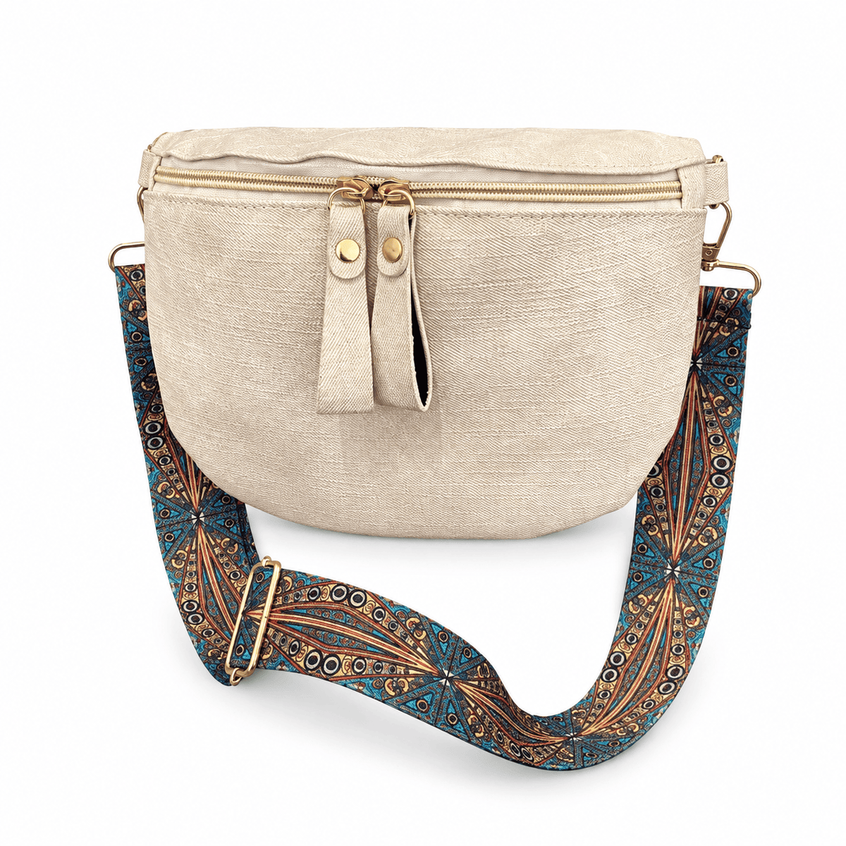 Sartrouville — sac banane beige seul sur fond blanc