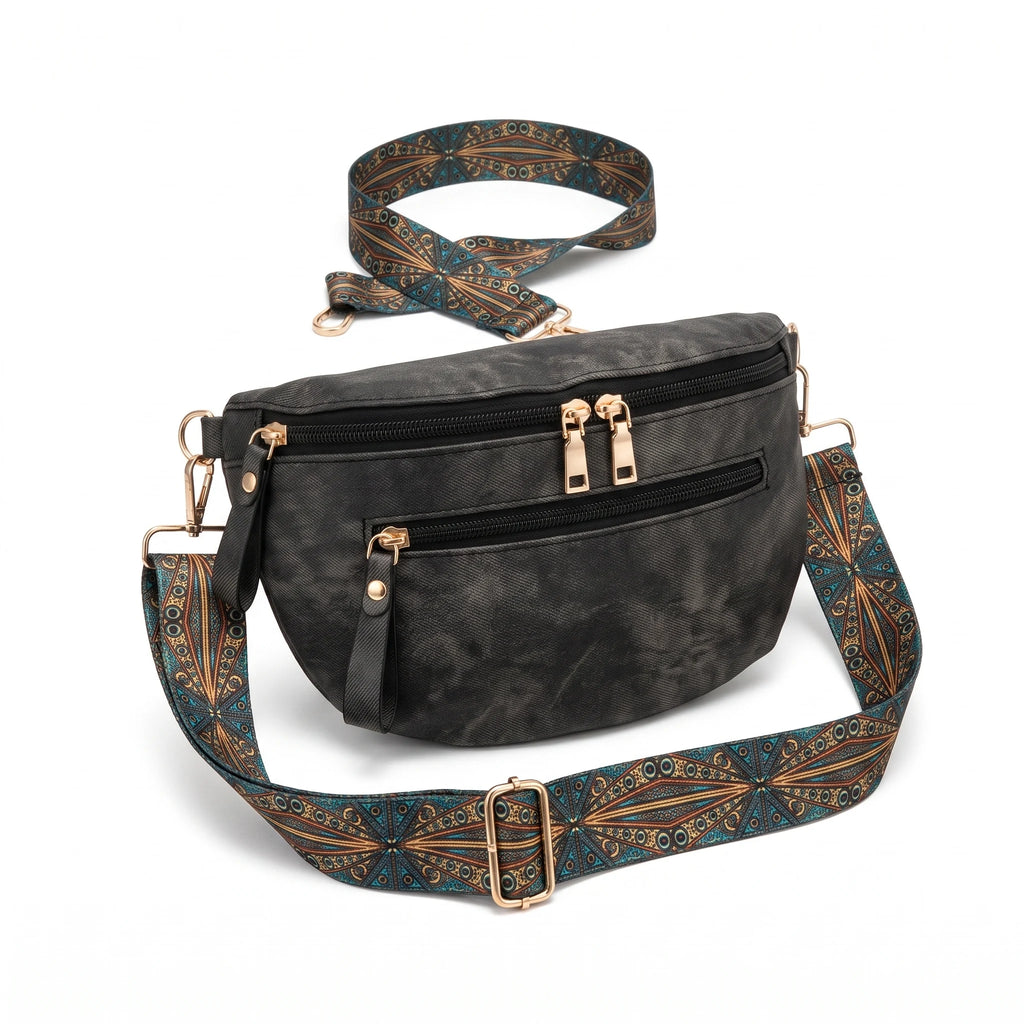 Sartrouville - sac banane noir, packshot sur fond blanc
