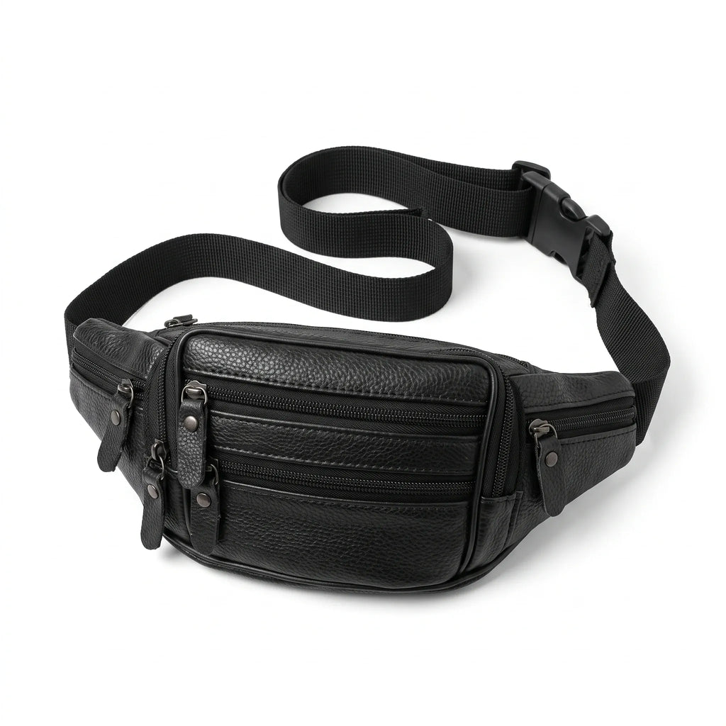 Sevran - sac banane noir, packshot sur fond blanc