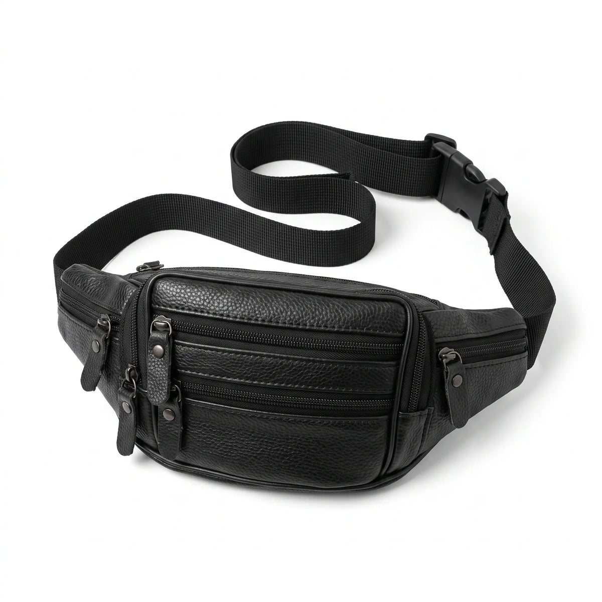Sevran - sac banane noir, packshot sur fond blanc