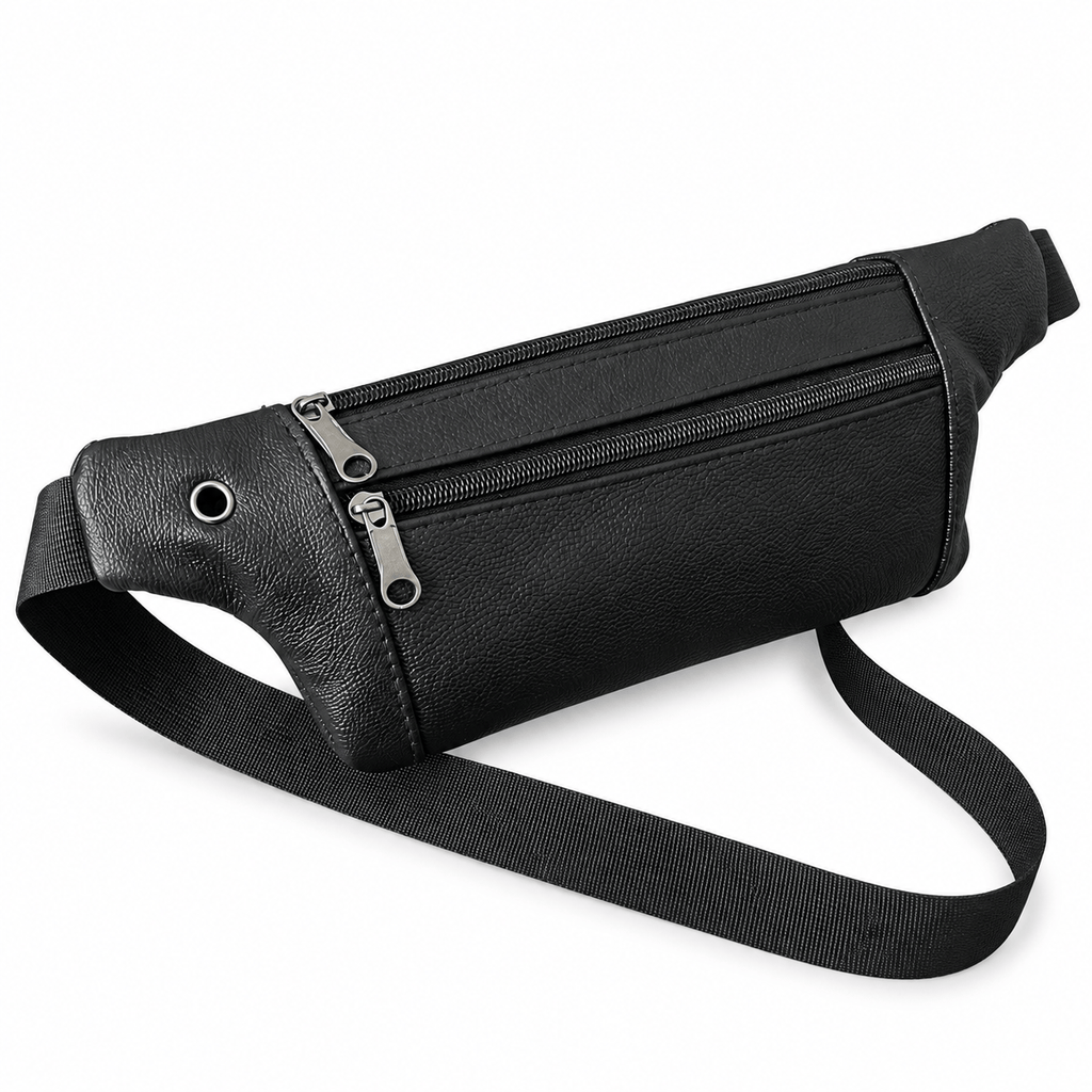 Sevran — sac banane noir petit format seul sur fond blanc