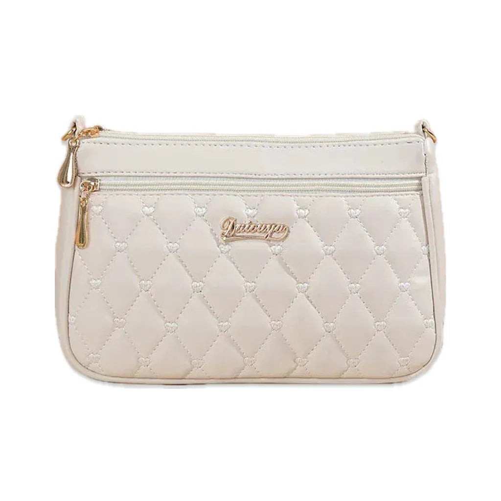Suresnes - petit sac bandoulière matelassé blanc, vue de face sur fond blanc avec ombre douce