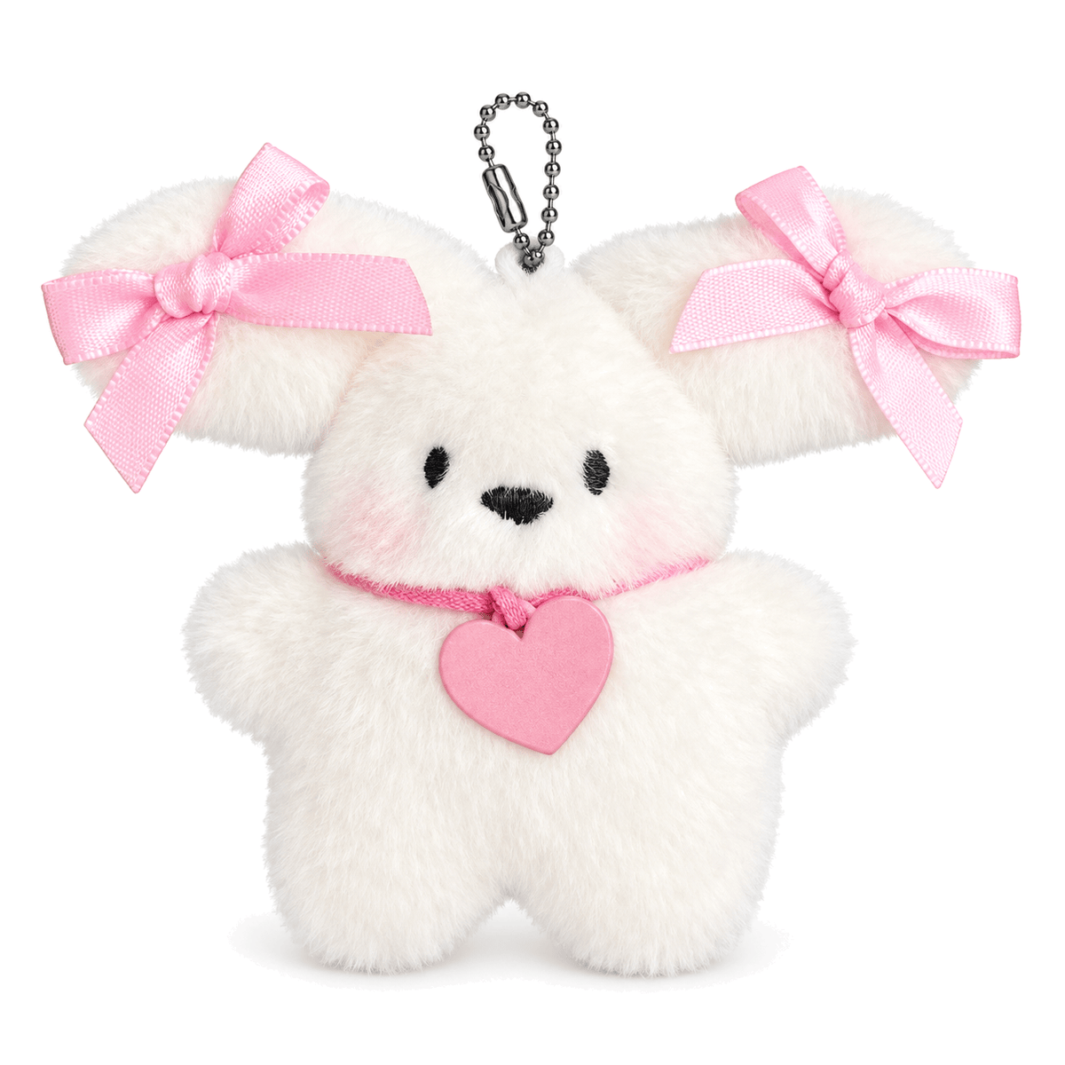 Talence — peluche cœur rose seule sur fond blanc
