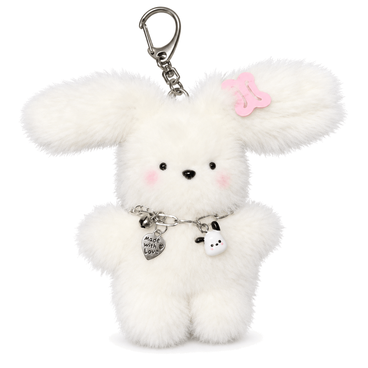 Talence — peluche collier et barrette seule sur fond blanc