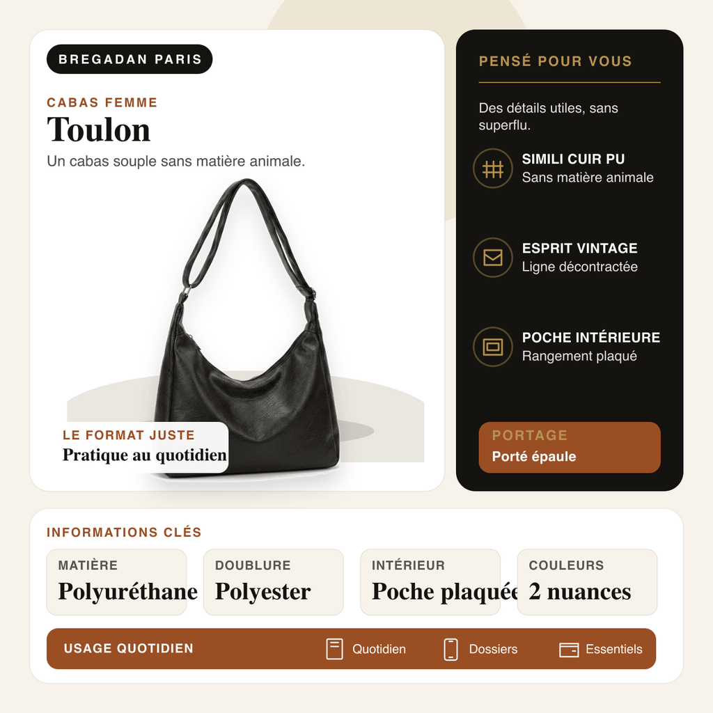 Toulon — infographie Bregadan V3 : Un cabas souple sans matière animale