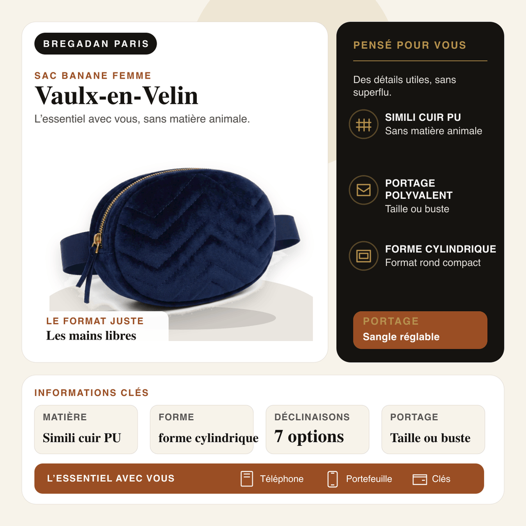 Vaulx-en-Velin — infographie Bregadan V3 : Simili cuir PU, portage taille ou buste